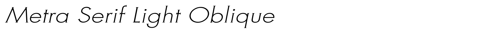 Metra Serif Light Oblique image